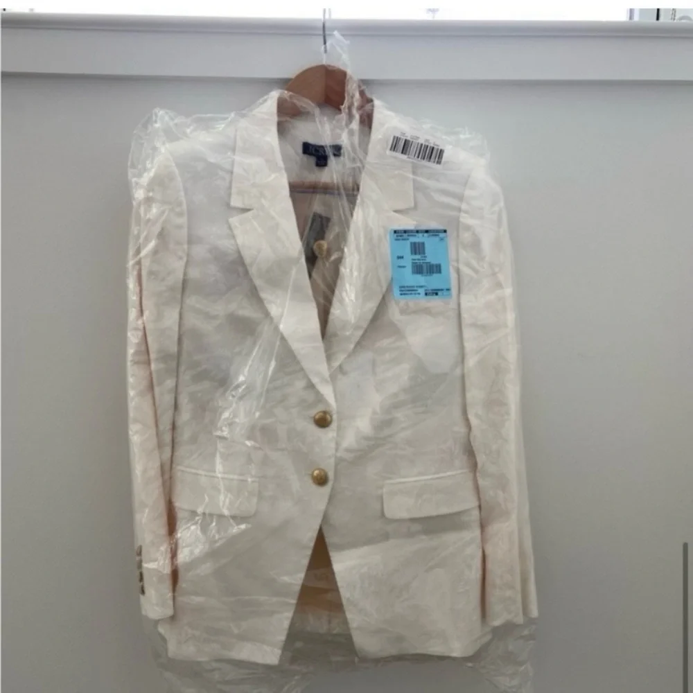 J. Crew - 2024 Madelyn Blazer in Linen Blend - Color Ivory Size 4 - BZ883 - NWT - Picture 8 of 11